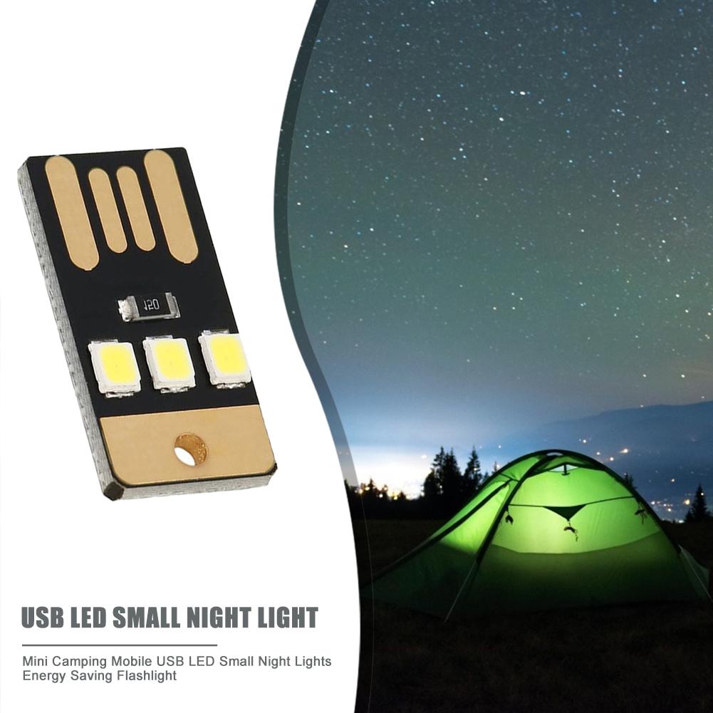 Camping Night Hiking Tent Lamp Light Mini Ultra-thin Mobile USB LED Keychain Night