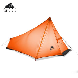 3F UL GEAR Oudoor Ultralight Camping Tent 1 Person Professional 15D Nylon Silicone Rodless Tent Lightweight Camping Gear